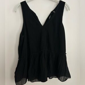 Zara Black V-Neck Tank Top - S